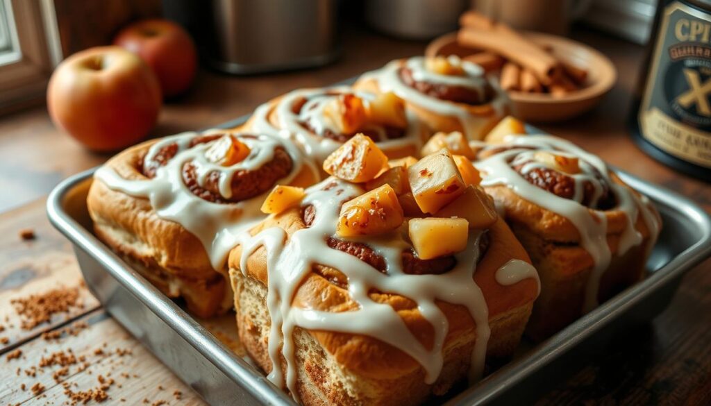 cinnamon rolls with apple pie filling